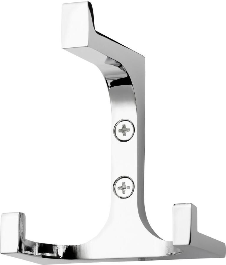 Sotech Kapstokhaak QUADRATO Hoogte: 81 x Breedte: 70 mm Gepolijst chroom moderne kapstokhaak van gegoten zink stabiele wandhaak ook voor handtassen