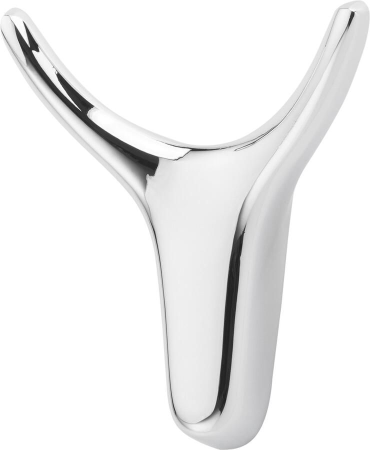 Sotech Kapstokhaak TORO Hoogte: 66 x Breedte: 60 mm Gepolijst chroom moderne kapstokhaak van gegoten zink stabiele wandhaak ook voor jassen