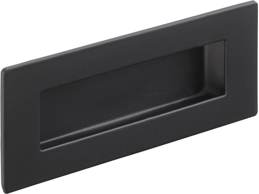 Sotech Komgreep EL-11 120 x 50 mm zwart mat (dubbel gepoedercoat) Instapgreep van echt roestvrij staal Inbouwmeubelgreep