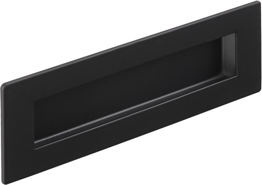 Sotech Komgreep EL-11 150 x 50 mm zwart mat (dubbel gepoedercoat) Inlaatgreep van echt roestvrij staal Meubelgreep voor nis