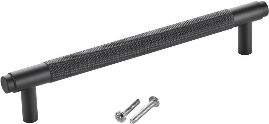 Sotech meubelgreep BLACKLINE VIII BA 160 mm mat zwart (lengte 192 mm diameter 14 mm hoogte 35 mm) keukengreep van aluminium