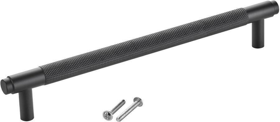 Sotech meubelgreep BLACKLINE VIII BA 192 mm mat zwart (lengte 224 mm diameter 14 mm hoogte 35 mm) vitrinegreep van aluminium
