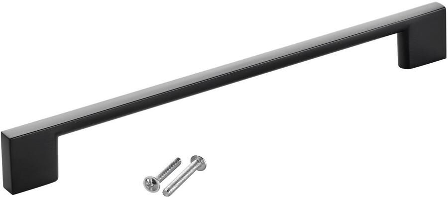 Sotech meubelgreep BLACKLINE XII BA 192 mm zwart mat aluminium (lengte 224 mm breedte 9 mm hoogte 28 mm) vitrinekastgreep