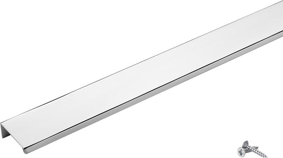 Sotech meubelgreep Blanket Jane 380 mm gepolijst chroom BA 3 x 112 mm kastgreep voor montage aan de binnenzijde van het front incl. bevestigingsschroeven