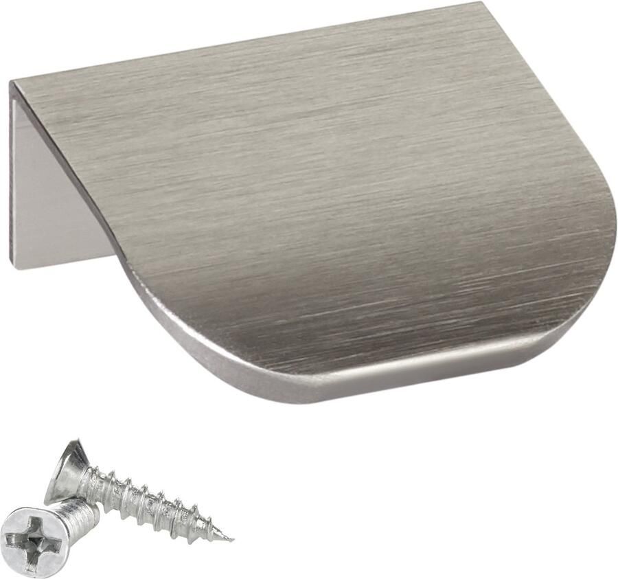 Sotech 5 stuks meubelgrepen Blanket Tommy geborsteld roestvrijstaal look 40 mm kastgrepen voor montage achter incl. bevestigingsschroeven