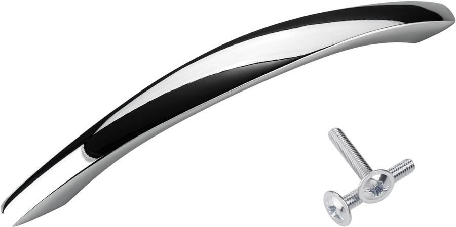 Sotech 20 x Meubelgreep DEJA Boorgatafstand 128 mm Chroom gepolijst Gebogen handgreep van