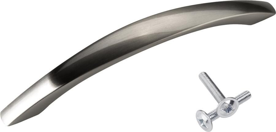 Sotech 20 x Meubelgreep DEJA Boorgatafstand 128 mm roestvrij staal optiek Gebogen handgreep van