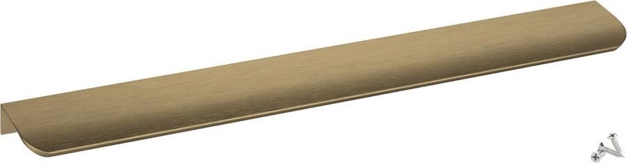 Sotech meubelgreep deken Tommy geborsteld messing look 350 mm profielgreep voor montage achter binnen voor incl. bevestigingsschroeven