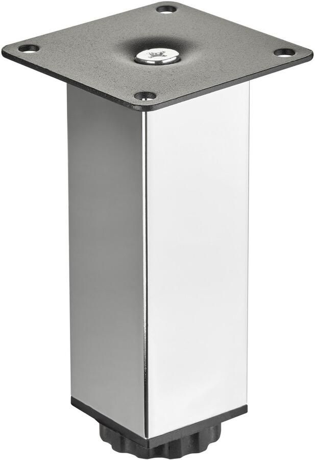 Sotech meubelpoot ZULU 38 x 38 x 120 mm gepolijst chroom belastbaar tot 100 kg per poot van de vitrine Poot van de sokkel Kastpoot