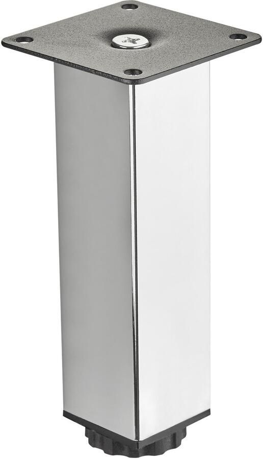Sotech meubelpoot ZULU 38 x 38 x 150 mm gepolijst chroom belastbaar tot 100 kg per poot van de vitrine Poot van de sokkel Kastpoot