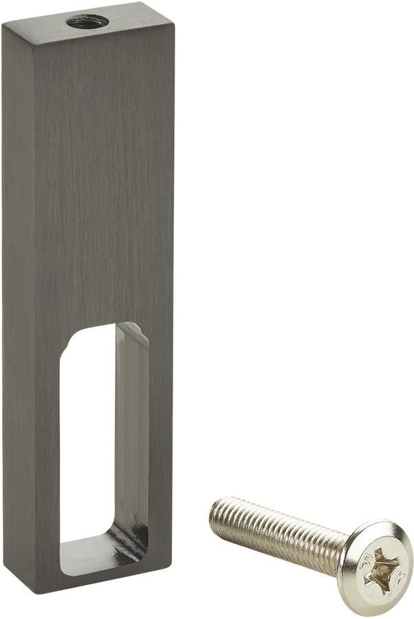 Sotech middensteun NANO (onderbouw 75 x 20 x 10 mm massief aluminium titanium look) Garderobedrager voor design kleerkastbuis Moderne elegantie voor kleerkasten en caravans