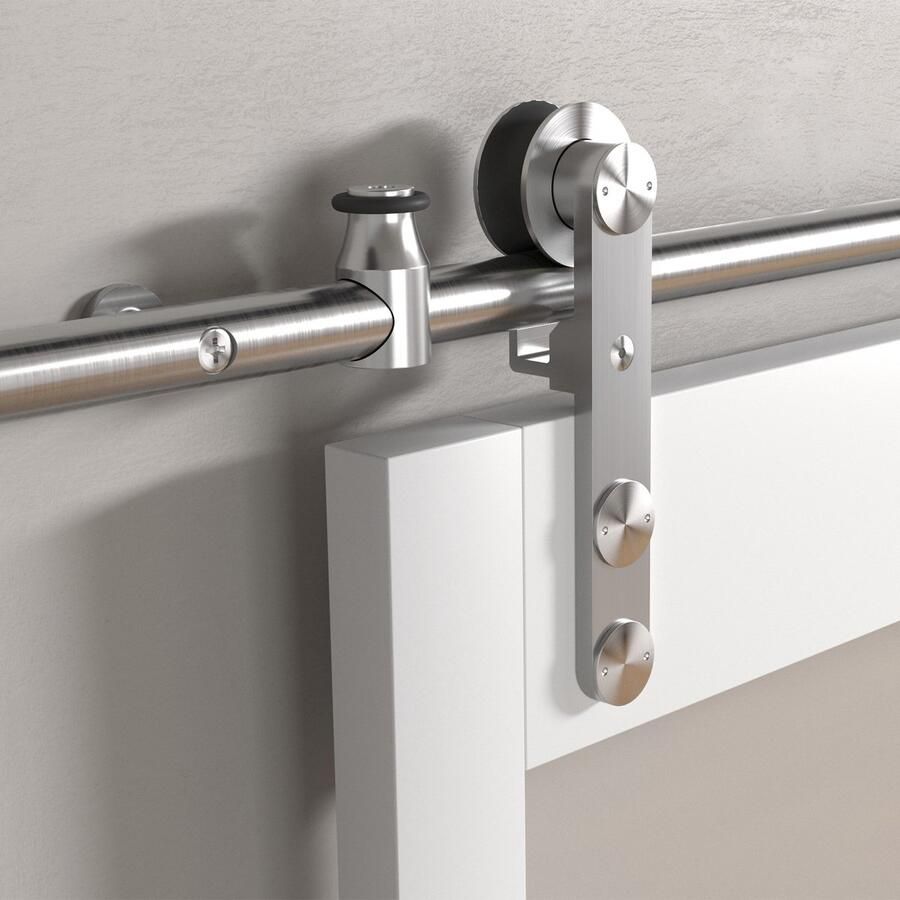 Sotech RVS schuifdeurset MANSION (kan aan de zijkant worden vastgeschroefd) tot 80 kg deurgewicht max. 1000 mm deurbreedte en 30-40 mm deurdikte