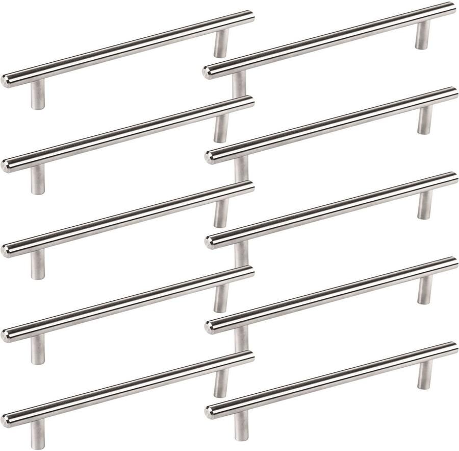 Sotech Set van 10 G14 massief roestvrijstalen meubelgrepen Bargreep Relinggreepset Middenafstand 128 mm Ladegreep