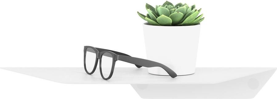 Sotech set van 2 design wandplanken HOVER-II 350 x 130 x 40 mm wit wandbevestiging boekenplank incl. bevestigingsset moderne plank