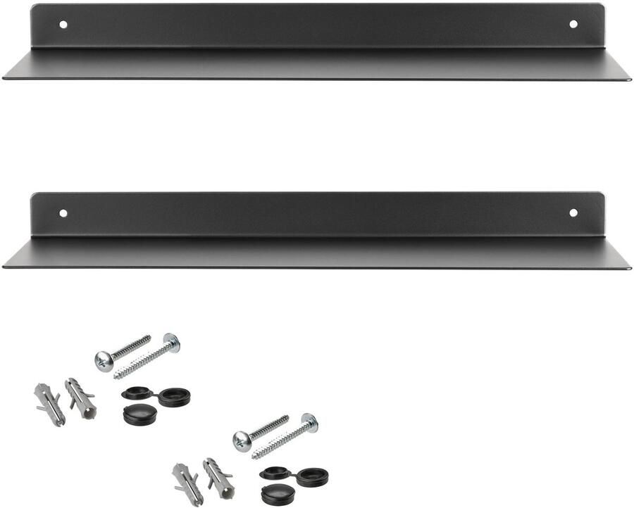 Sotech set van 2 design wandplanken HOVER-III 350 x 130 x 30 mm zwart wandbevestiging wandplank incl. bevestigingsset moderne plank