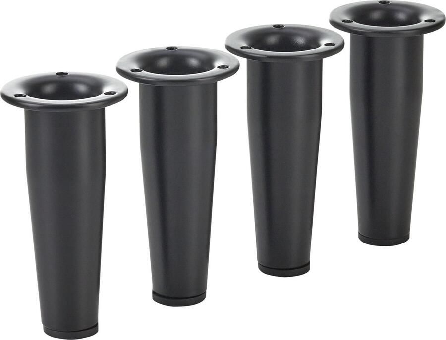 Sotech Set van 4 meubelpoten FOX-TROT hoogte 100 mm matzwart verstelbare poten verstelbaar door max. 12 mm bedpoten