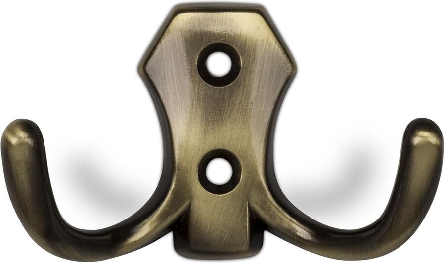 Sotech SO-TECH Garderobehaak LENA 2 haken kort gebruneerd gepolijst Jashaak Kledinghaak