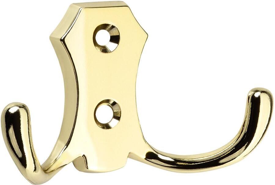 Sotech SO-TECH Garderobehaak LENA 2 haken kort messing-look Jashaak Kledinghaak