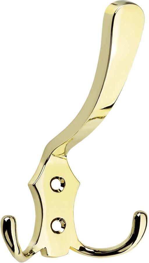 Sotech SO-TECH Garderobehaak LENA 2 haken lang messing-look Jashaak Kledinghaak