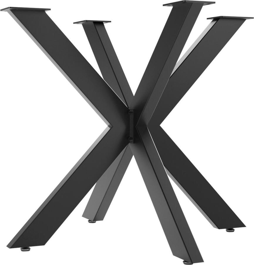Sotech Tafelonderstel SPIDER Zware stalen tafelpoten in zwart Eenvoudige montage Tafellopers voor doe-het-zelf projecten Eettafels 710 x 850 x 850 mm
