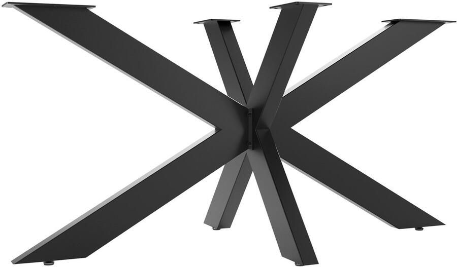 Sotech Tafelonderstel SPIDER Zware stalen tafelpoten in zwart Eenvoudige montage Tafellopers voor doe-het-zelf eettafelprojecten 710 x 1500 x 780 mm