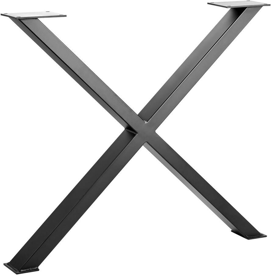 Sotech Tafelonderstel X-Form zwart mat Profiel 80 x 40 mm Hoogte: 710 mm Diepte: 820 mm Tafelonderstel Bankonderstel inustriele design van