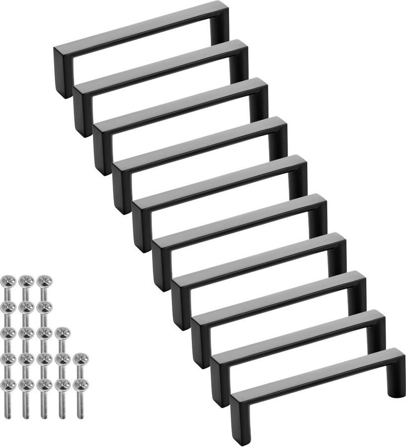 Sotech verpakking van 10 meubelgrepen BLACKLINE XI BA 96 mm mat zwart (lengte 103 mm breedte 12 mm hoogte 27 mm) aluminium ladegrepen