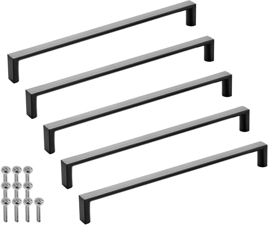 Sotech verpakking van 5 meubelgrepen BLACKLINE XI BA 224 mm mat zwart (lengte 231 mm breedte 12 mm hoogte 27 mm) design aluminium handgreep