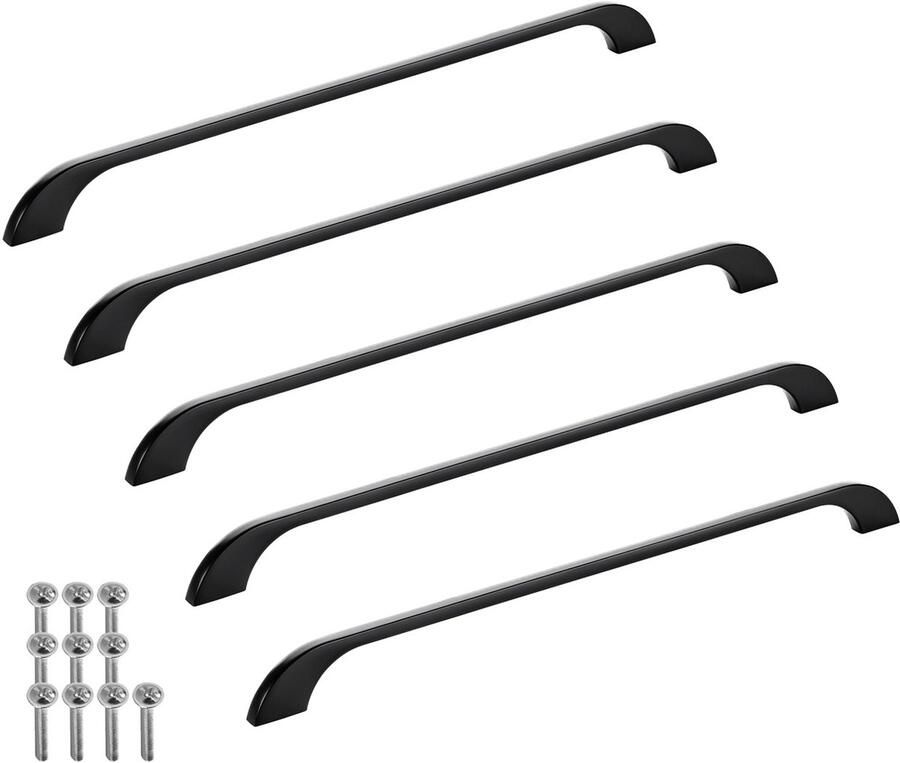 Sotech verpakking van 5 meubelgrepen BLACKLINE XIII BA 320 mm mat zwart (lengte 363 mm breedte 10 mm hoogte 28 mm) design aluminium beugelgrepen