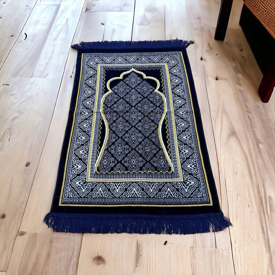 Noorgifts Gebedskleed Mihrab Motief Dokerblauw