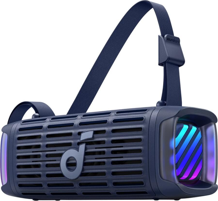 Soundcore Boom 3i van Anker – Robuuste outdoorluidspreker Bluetooth-luidspreker waterdicht IP68 50 W BassUp 2.0-geluid Bluetooth 5.3 16 uur speeltijd lichtshow + TWS-stereo kajakken vissen kamperen