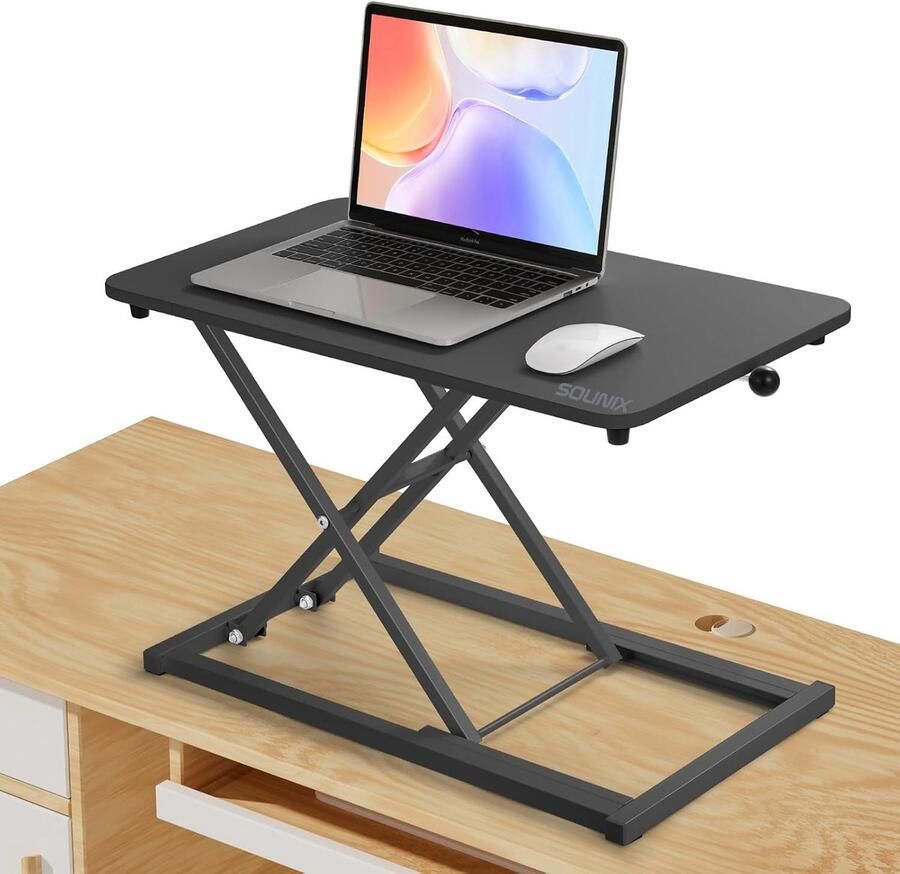 Sounix Laptoptafel Hoogte verstelbaar Inklapbaar Banktafel Ontbijttafeltje Zwart