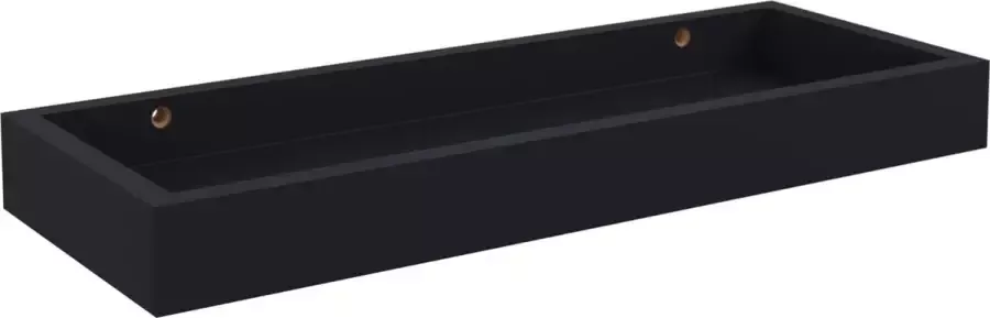 Spaceo wandplank hout zwart mat B.40 x H.4 x D.15 cm ladeplank framesteunplank dienbladplank