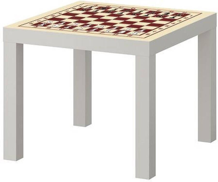 Specialprinting.nl IKEA Lack™ tafeltje met schaakbord print wit MET opdruk stukken
