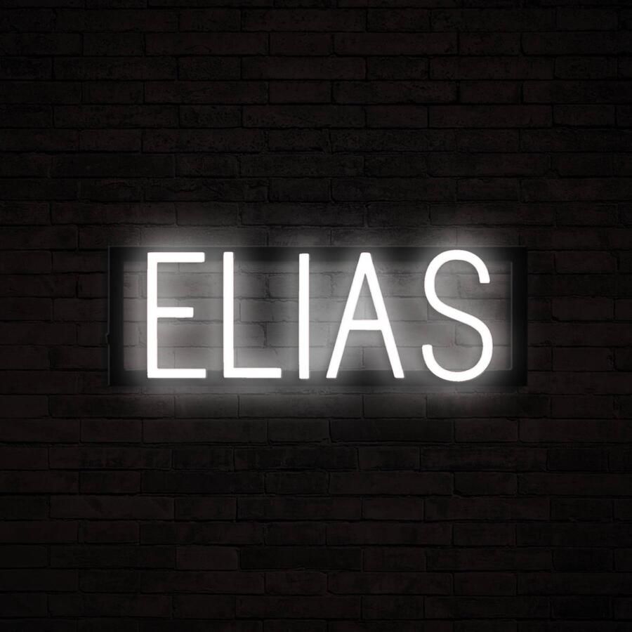 SpellBrite ELIAS Neon LED Lamp Kinderkamer 44 23 x 16 cm 6 Dimstanden & 8 Lichtanimaties Naamlamp Wandlamp Neon Verlichting