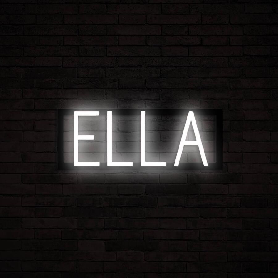 SpellBrite ELLA Neon LED Lamp Kinderkamer 40 16 x 16 cm 6 Dimstanden & 8 Lichtanimaties Naamlamp Wandlamp Neon Verlichting