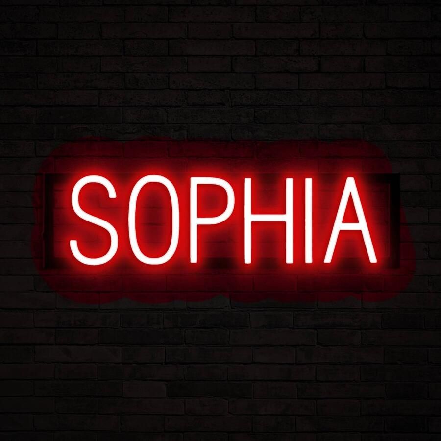 SpellBrite SOPHIA Neon LED Lamp Kinderkamer 56 3 x 16 cm 6 Dimstanden & 8 Lichtanimaties Naamlamp Wandlamp Neon Verlichting