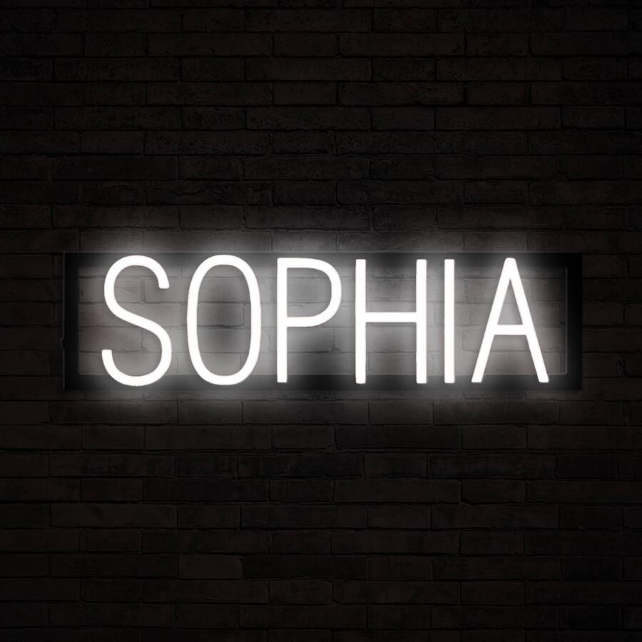 SpellBrite SOPHIA Neon LED Lamp Kinderkamer 56 3 x 16 cm 6 Dimstanden & 8 Lichtanimaties Naamlamp Wandlamp Neon Verlichting