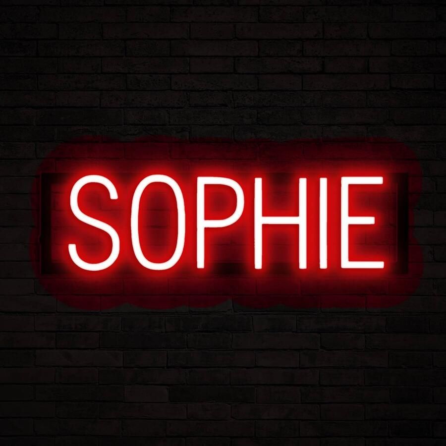 SpellBrite SOPHIE Neon LED Lamp Kinderkamer 54 04 x 16 cm 6 Dimstanden & 8 Lichtanimaties Naamlamp Wandlamp Neon Verlichting