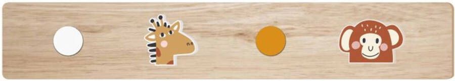 Spesely Kinderkapstok paard aap Babykamer Kinderkamer 4 Houten haken Kapstok met Dier Kapstok hangend Hout Wandkapstok 40x5cm