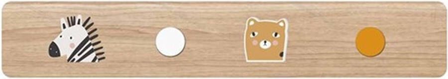 Spesely Kinderkapstok zebra beer Babykamer Kinderkamer 4 Houten haken Kapstok met Dier Kapstok hangend Hout Wandkapstok 40x5cm
