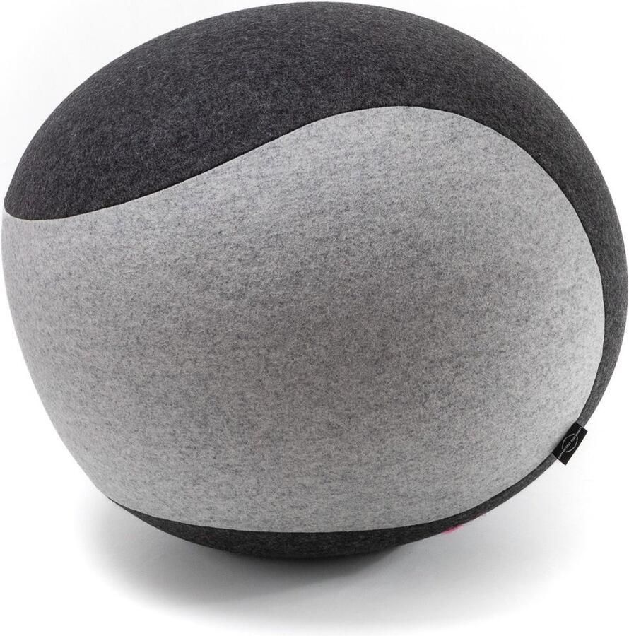 Spherodesign SPHERO Officeball Zitbal Ovaal Large 59 cm Vilt Antraciet Graniet Met handpomp