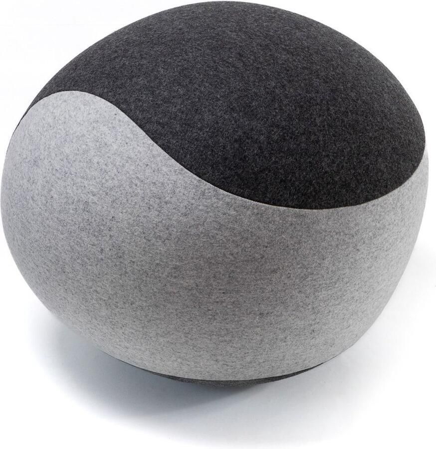 Spherodesign SPHERO Officeball Zitbal Ovaal Large 59 cm Vilt Antraciet Lichtgrijs Met handpomp