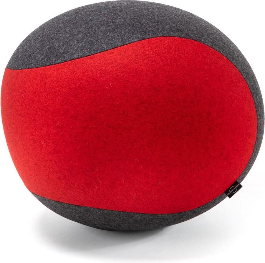 Spherodesign SPHERO Officeball Zitbal Ovaal Large 59 cm Vilt Antraciet Rood Met handpomp