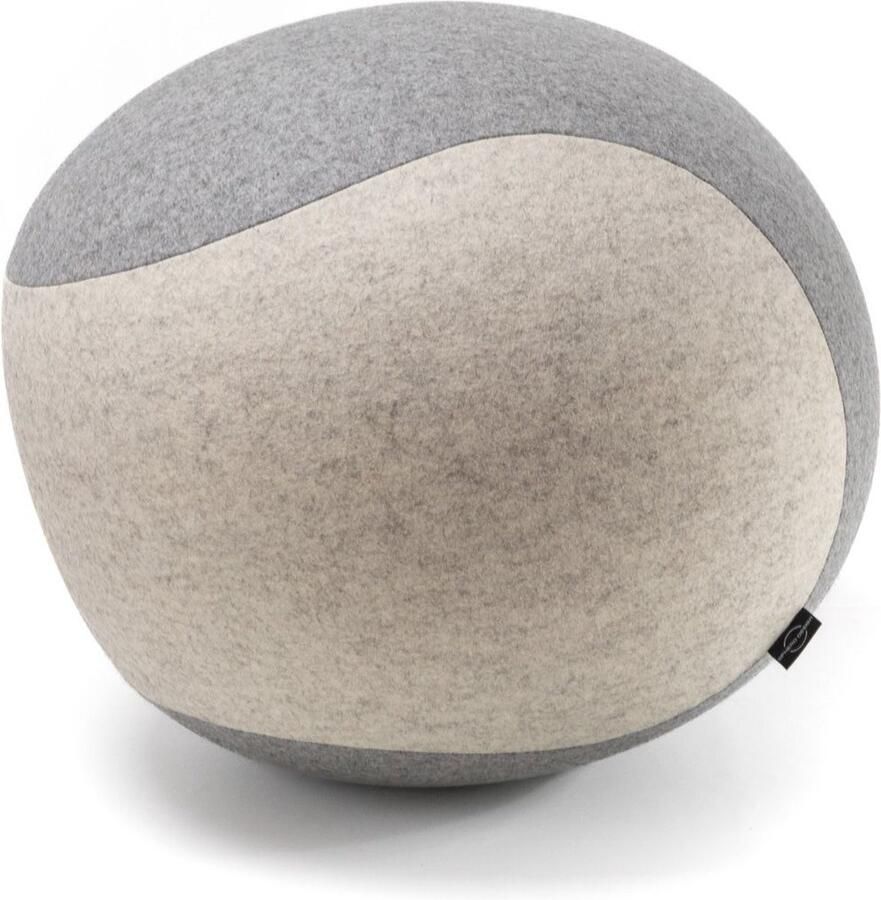 Spherodesign SPHERO Officeball Zitbal Ovaal Small 46 cm Vilt Lichtgrijs Beige Met handpomp