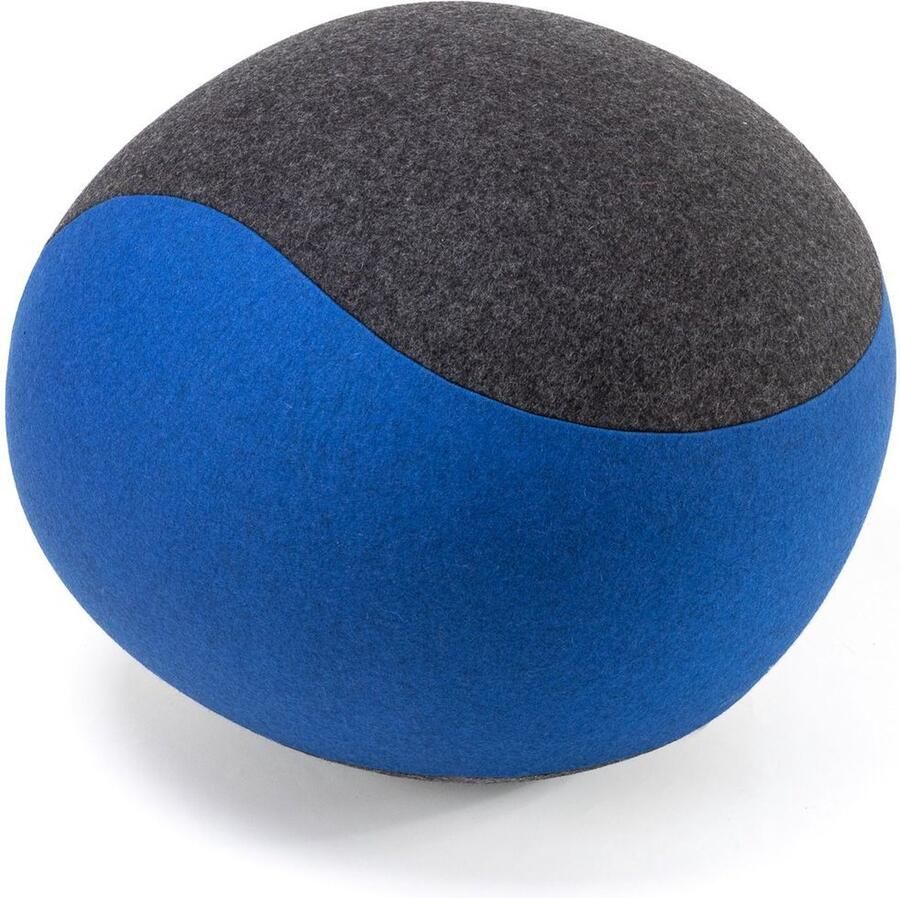 Spherodesign SPHERO Officeball Zitbal Ovaal Medium 54 cm Vilt Antraciet Blauw Met handpomp