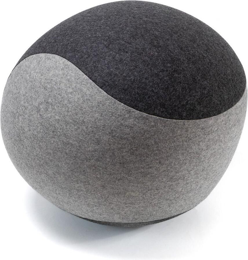 Spherodesign SPHERO Officeball Zitbal Ovaal Medium 54 cm Vilt Antraciet Graniet Met handpomp