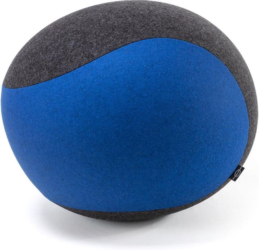 Spherodesign SPHERO Officeball Zitbal Ovaal Small 46 cm Vilt Antraciet Blauw Met handpomp