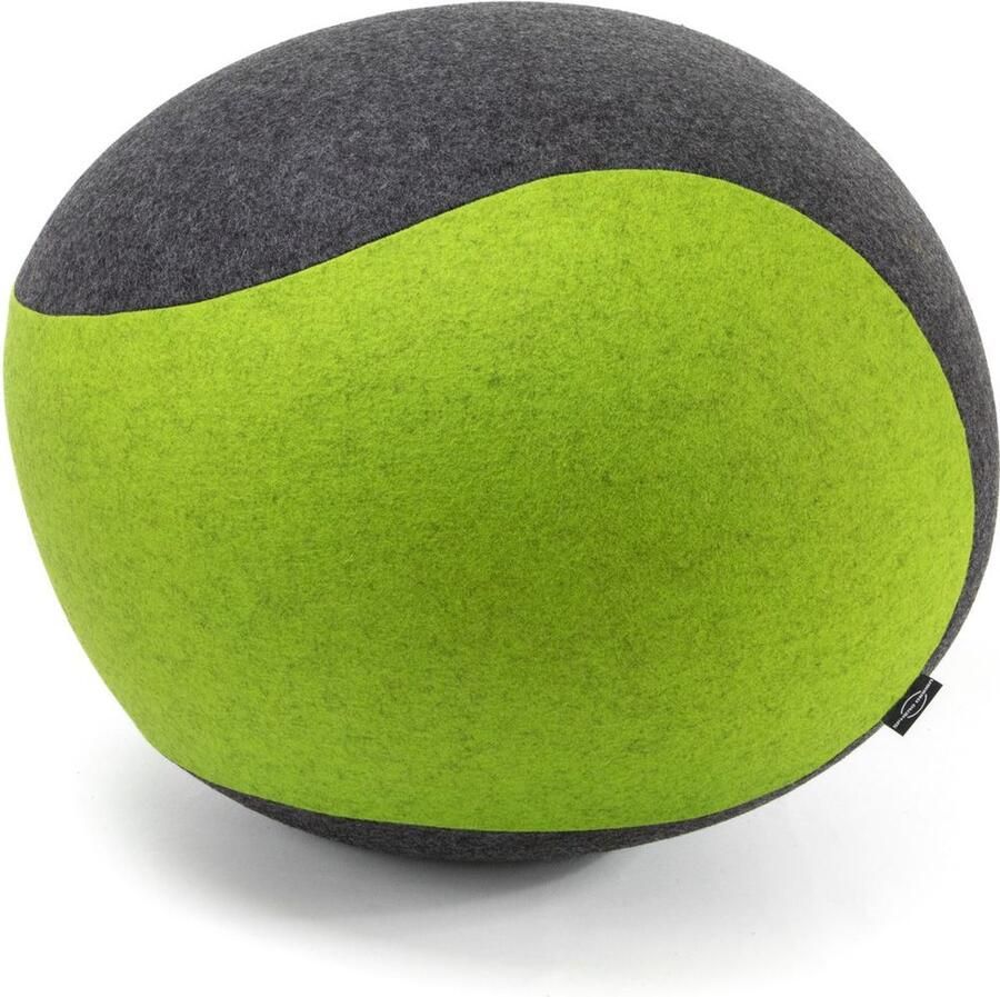 Spherodesign SPHERO Officeball Zitbal Ovaal Large 59 cm Vilt Antraciet Groen Met handpomp
