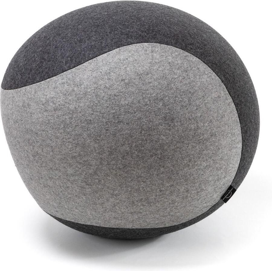 Spherodesign SPHERO Officeball Zitbal Ovaal Small 46 cm Vilt Antraciet Lichtgrijs Met handpomp